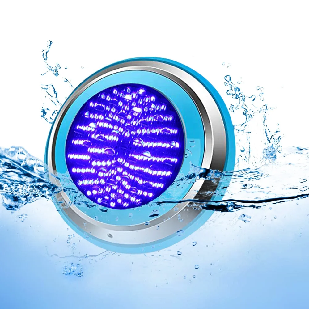 

Hot selli12v full color Par56 RGB 18W underwater light ABS IP68 outdoor fountain wall mounted waterproof led swimming pool light
