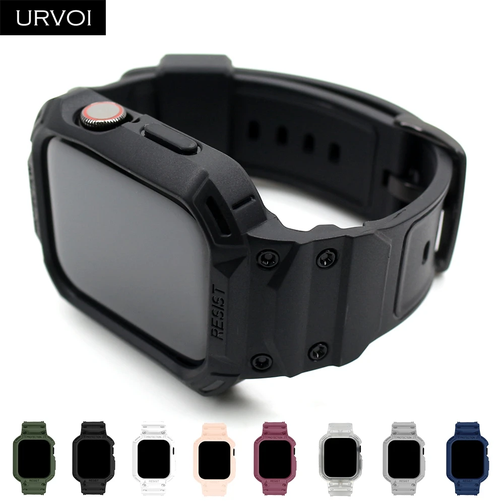 Urvoi Band For Apple Watch Series 7 6 Se54321 Tpu Case Strap For Iwatch