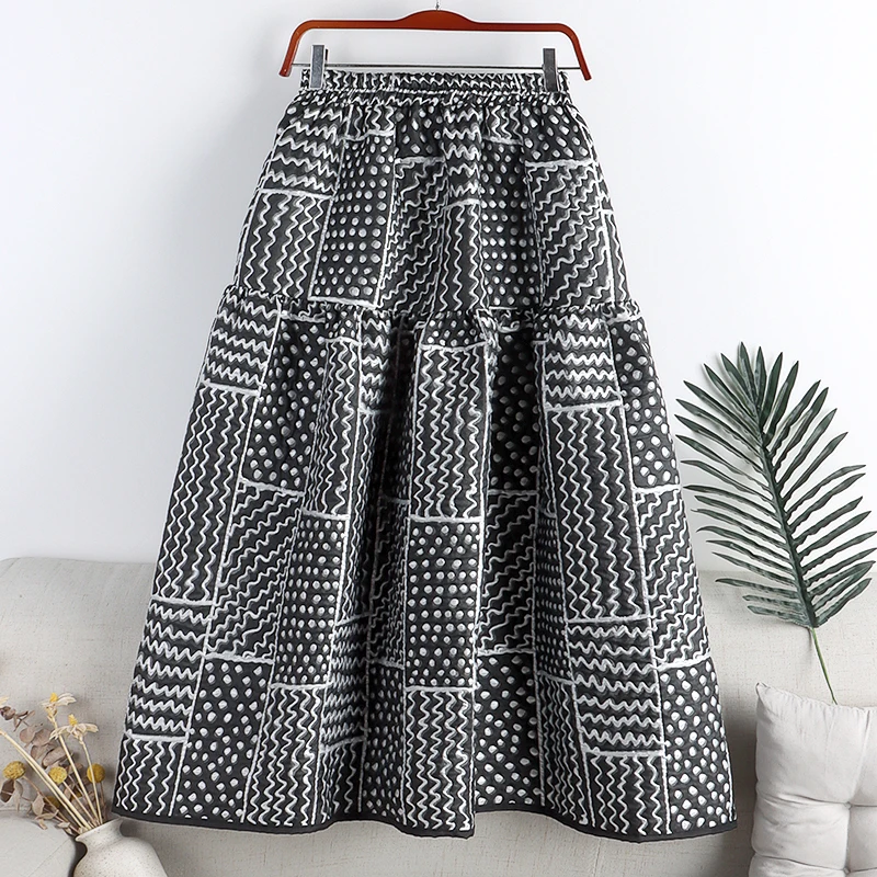 

Winter Vintage Fashion 3D Print Skirts Womens High Waist Faldas Mujer JAPAN Draped Jupe Femme Medieval Korean Style Clothes