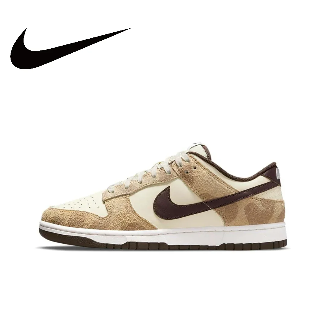thumbnail image 1 of Nike Dunk Low Retro Low Boardshorts originales a juego de color beige y marrón para hombre y mujer, resistentes al desgaste, antideslizantes, informales, 1 of 5