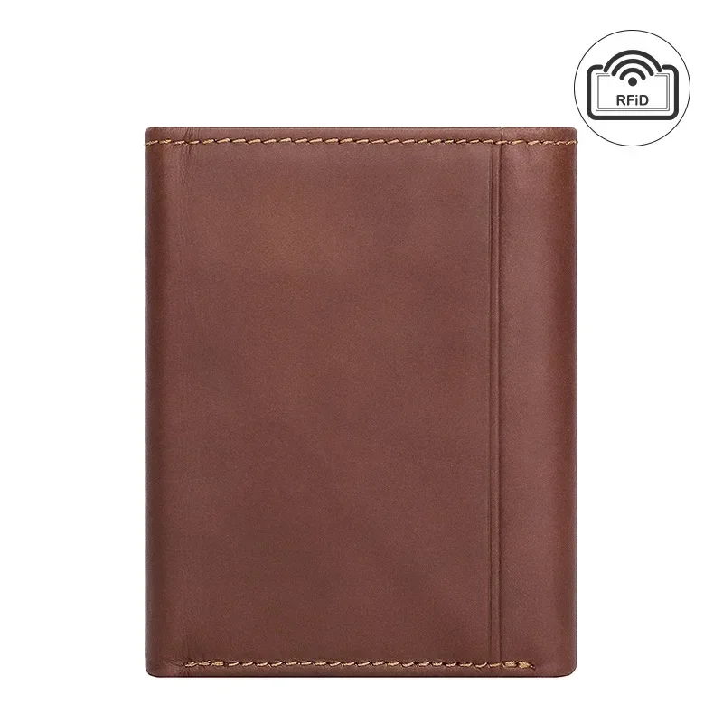 Vintage Leather Wallet for Men with RFID Blocking and Multiple Card Slots Short Fold Wallet with Coin Pocket