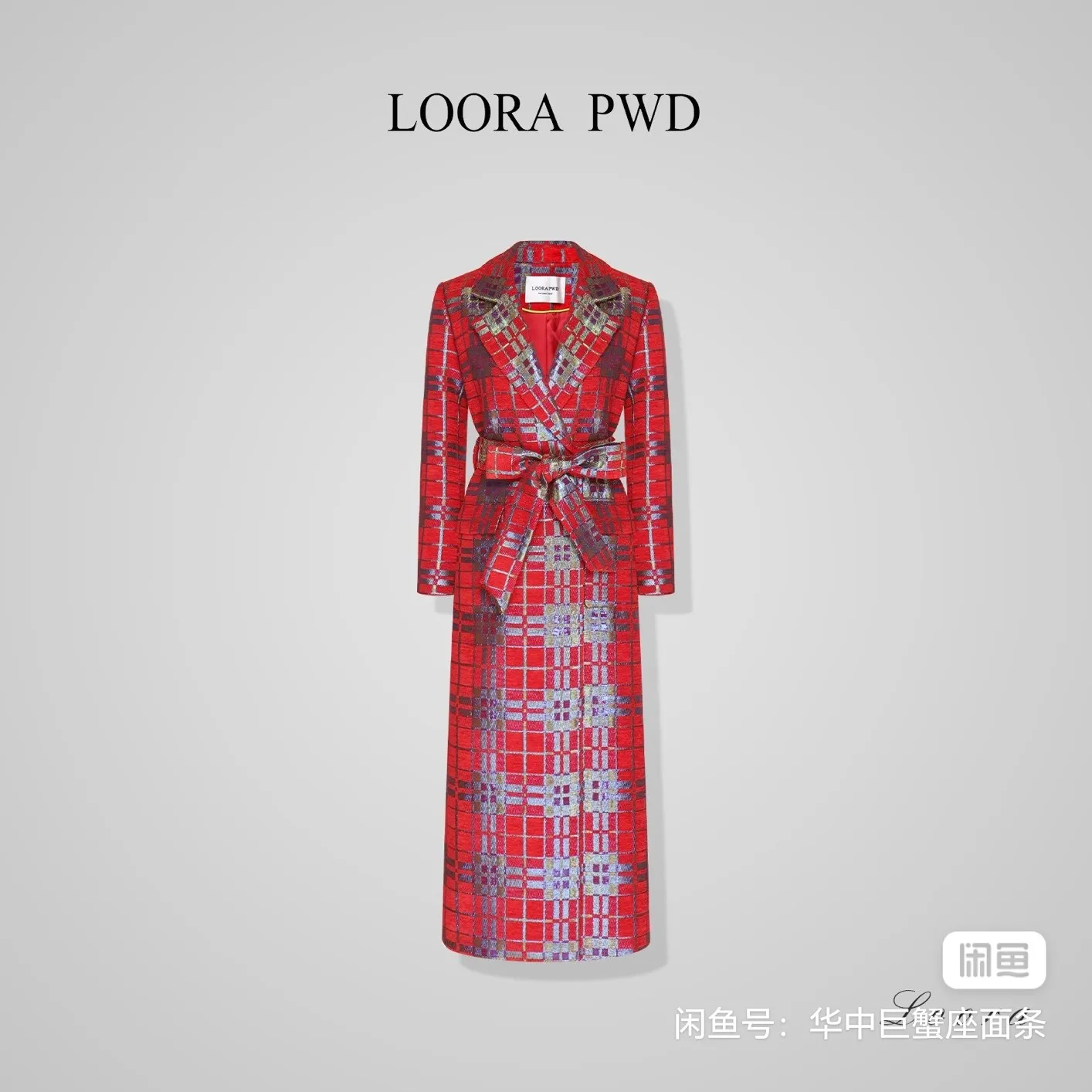 

European Style Plaid Patchwork Design Coat Fall Winter Turn Down Collar Long Sleeve Outwear with Belt Big Size WIith Belt