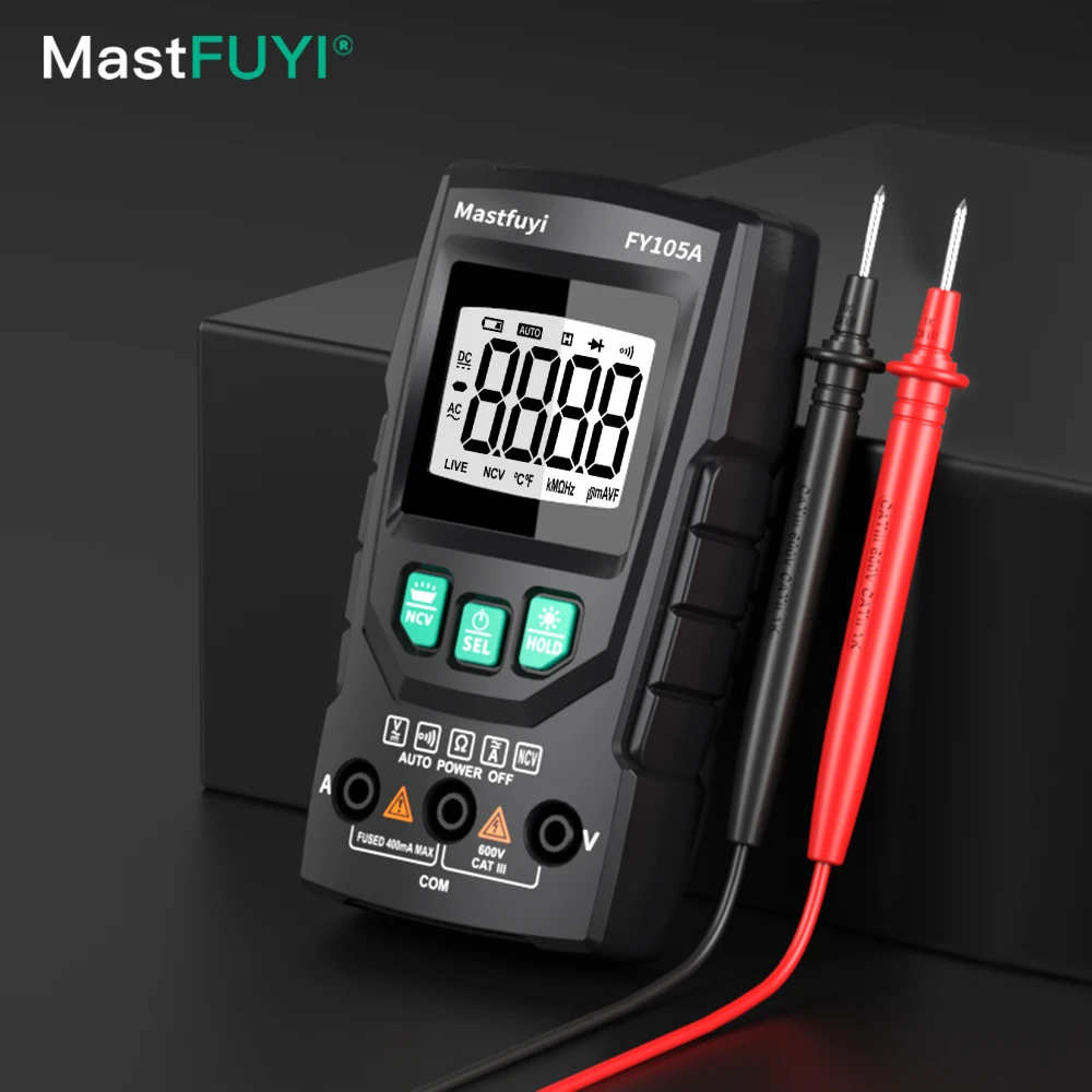 

MASTFUYI FY105A Handheld Digital Multimeter LCD Backlight Portable AC/DC Ammeter Voltmeter Ohm Voltage Tester Meter Multimetro