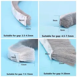 5/10M Self-adhesive Sealing Brush Strip Door Window Weather Stripping Soundproof Dust Sealing Strip Door Gap Filler Gasket