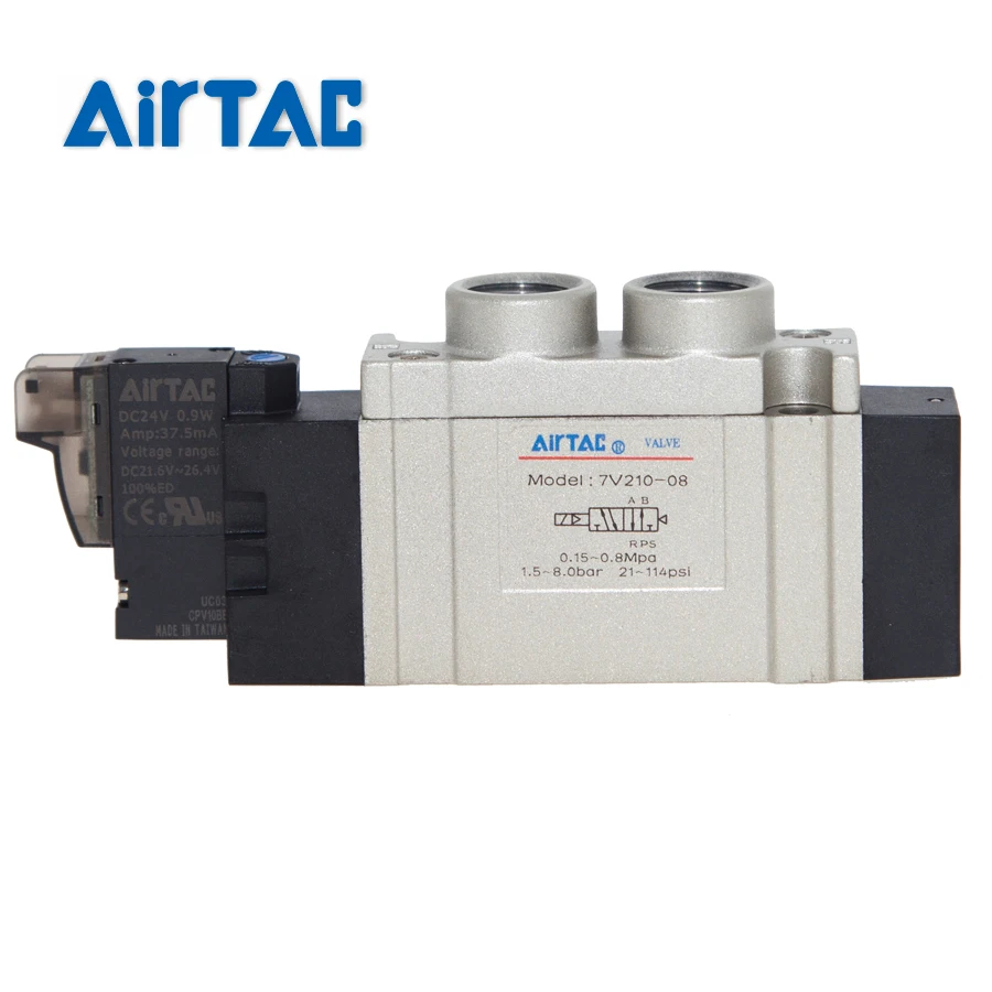 

7V210-08 AirTAC Solenoid Valve AC110V220V Air Gas Single Coil Volt Control 1/8"PT