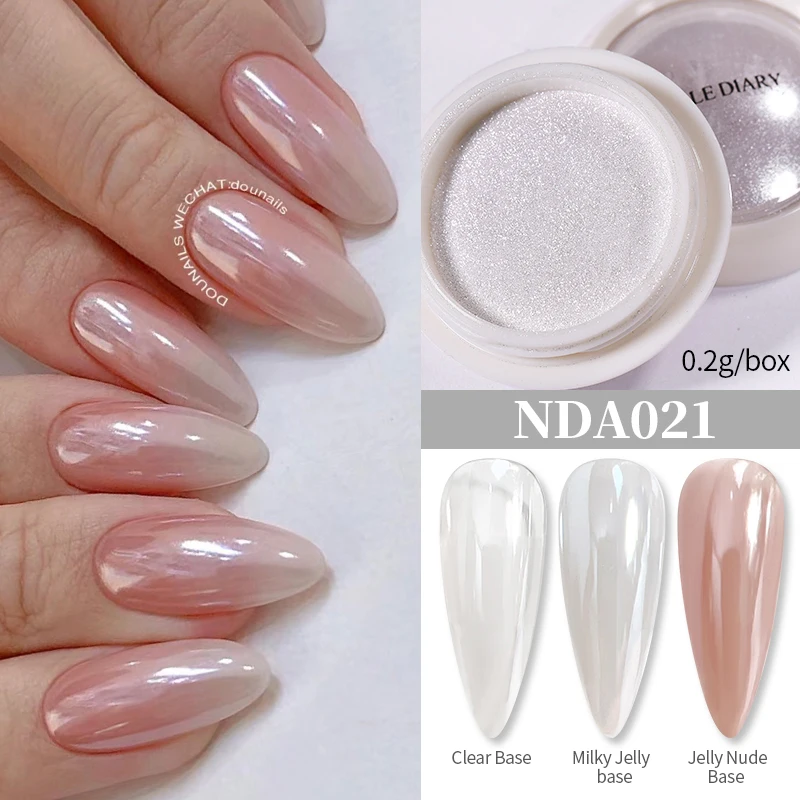 Aurora Silver Metallic Mirror Nail Powder – Chrome Glitter Effect