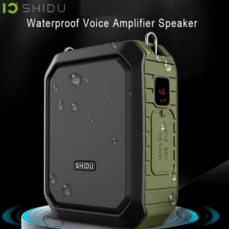SHIDU Portable Voice Amplifier With Wireless Microphone For Teachers IPX5 Waterproof Bluetooth Speaker 4400mAh Power Bank M800 bluetooth speaker