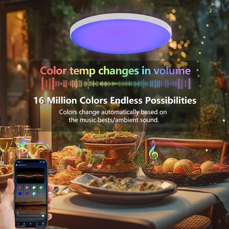 Tuya Smart WiFi Ceiling Light 24W 220V RGB Circular Round Ambient Lamp APP Control Voice Control Alexa Home For Indoor Light