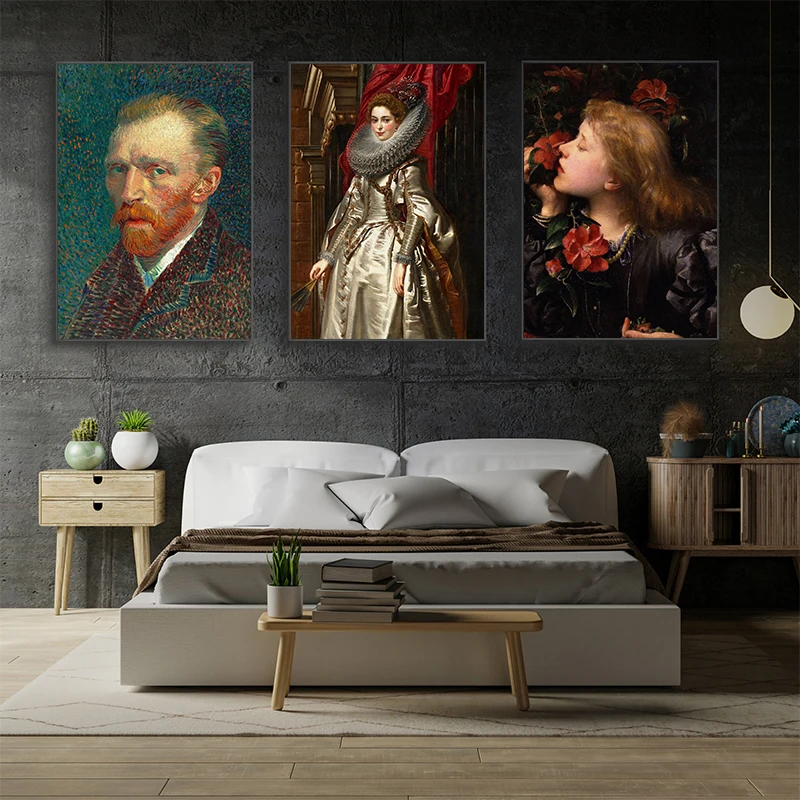 Vintage-Style Van Gogh Inspired Portrait Canvas Wall Art