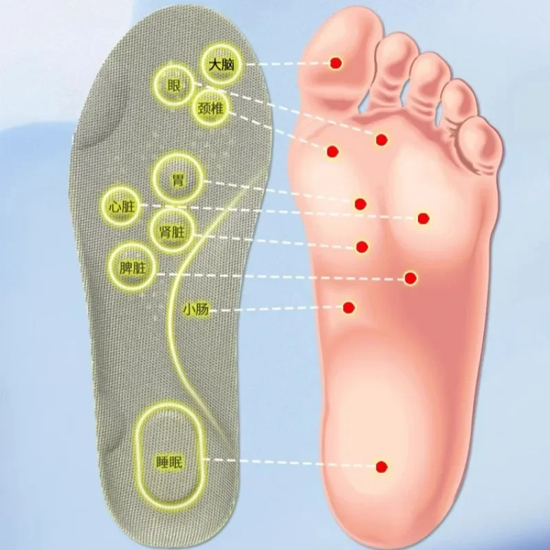 4D Arch Support Insole Running Shock-absorbing Cotton Shoe Pad Relieve Pain Acupoint Massage Sports Insoles Fitness Foot Cushion