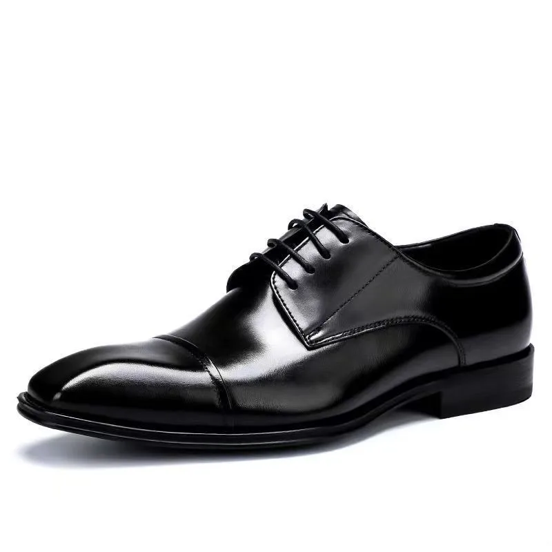 Men's classic Oxford Leather shoes Square toe leather shoes men's business dress D439