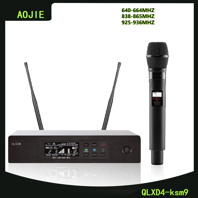 AOJIE QLXD4/ksm9 professional wireless microphone digital system is