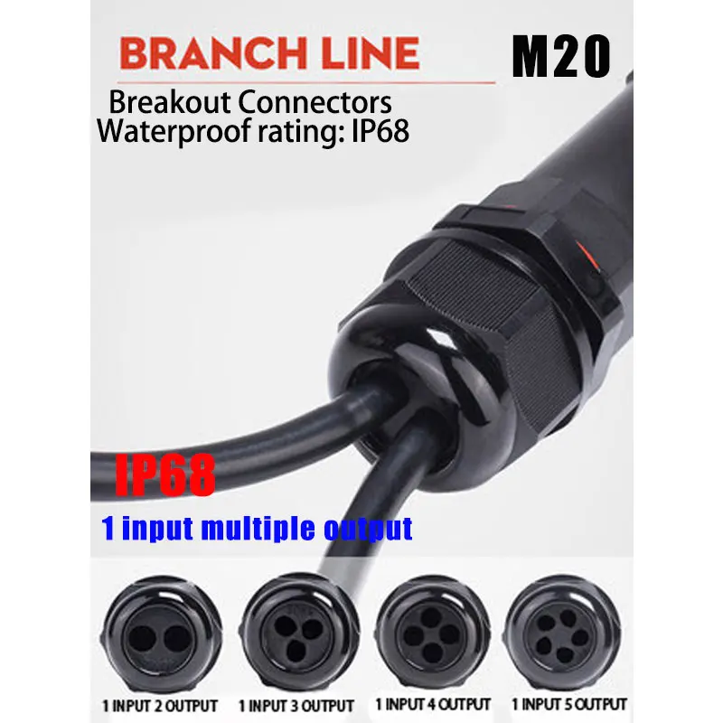 YETOR Connettore impermeabile 2pin, IP68 16WAG Y Forma 1 Maschio-Divided-2 Femmina Spillter Connettore, Cavo di Estensione LED per Auto, Barca, Striscia LED Indoor/Outdoor