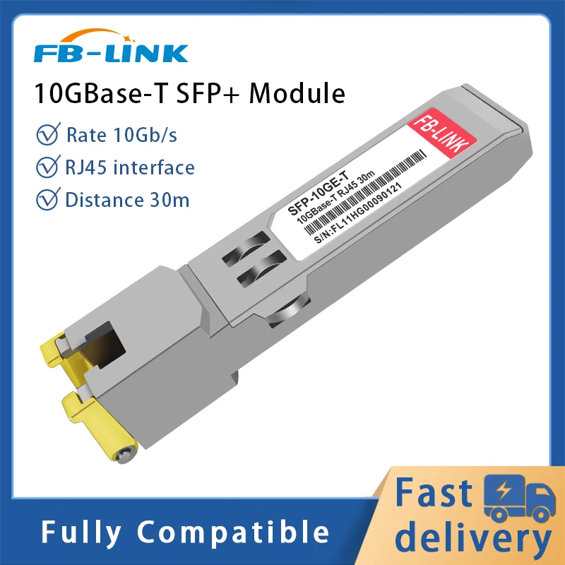 10g RJ45 port Copper 30m For Ethernet Port Transceiver Module compatible with Cisco Huawei Mellanox Mikrotik Ethernet swtich