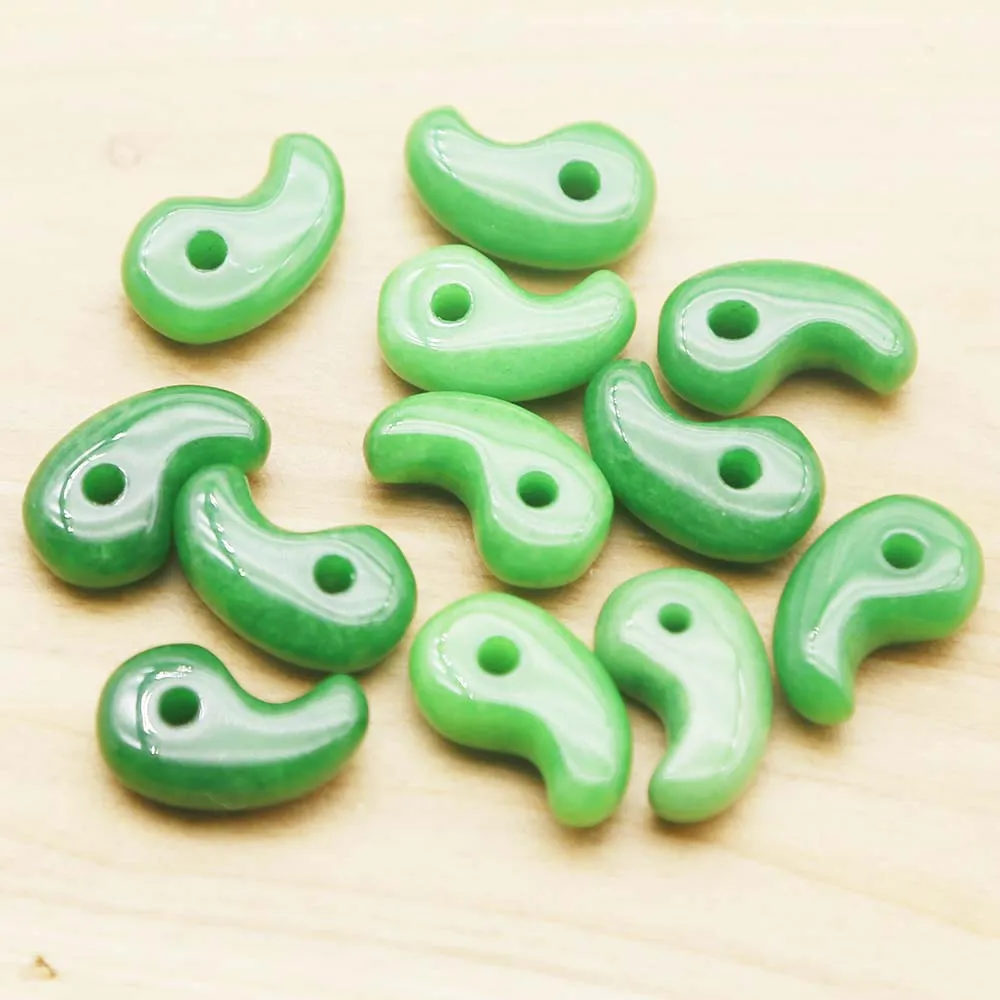 Natural Stone Malai jade Magatama Comma Necklace Pendants Earrings Fine Jewelry Gifts Accessories Wholesale 12Pcs Free Shipping