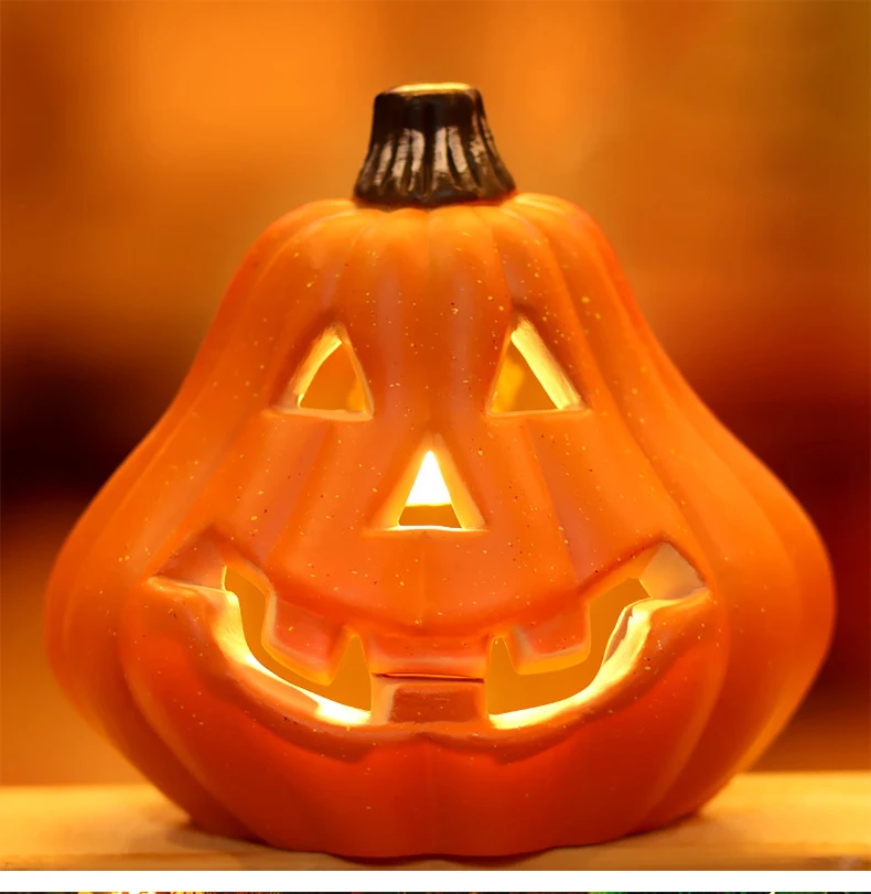 Description Picture 5 of itemHalloween Pumpkin Led Lamp Creative Lantern Decoration Flashing Ghost Festival Glowing Shopping Park Indoor Garden Decorat Props