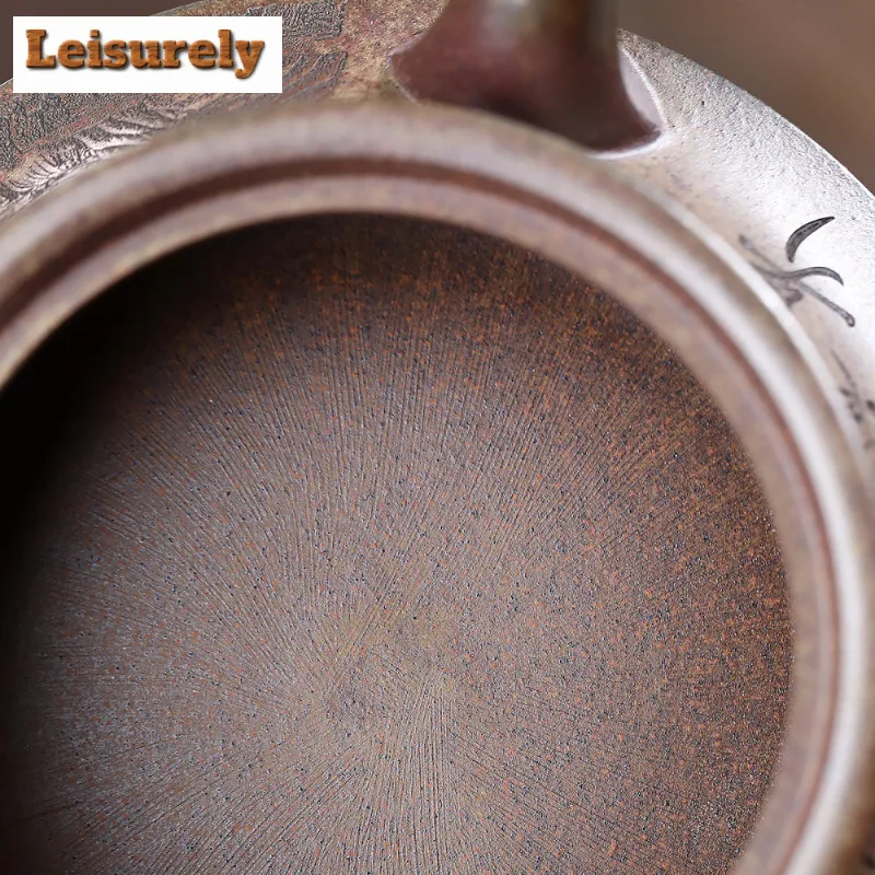 180ml Exquisite Yixing Purple Clay Teapots Handmade Curve Pot Raw Ore Wood-fired Porcelain Mud Kettle Zisha Tea Set Ornaments