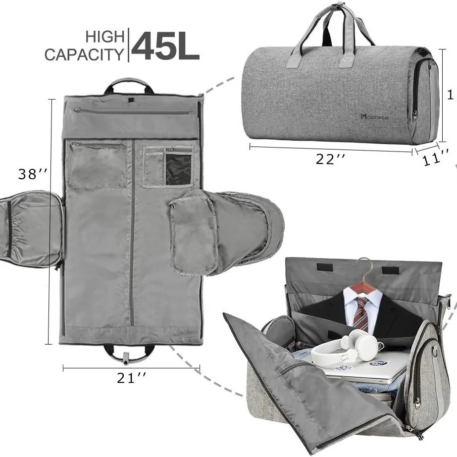 

Luxury Suit Storage Bag 2 in 1 Busines Travel Duffel Bag Men's Garment Bag Shoulder Trip Handbag Clothing Luggage Bag Suitcases