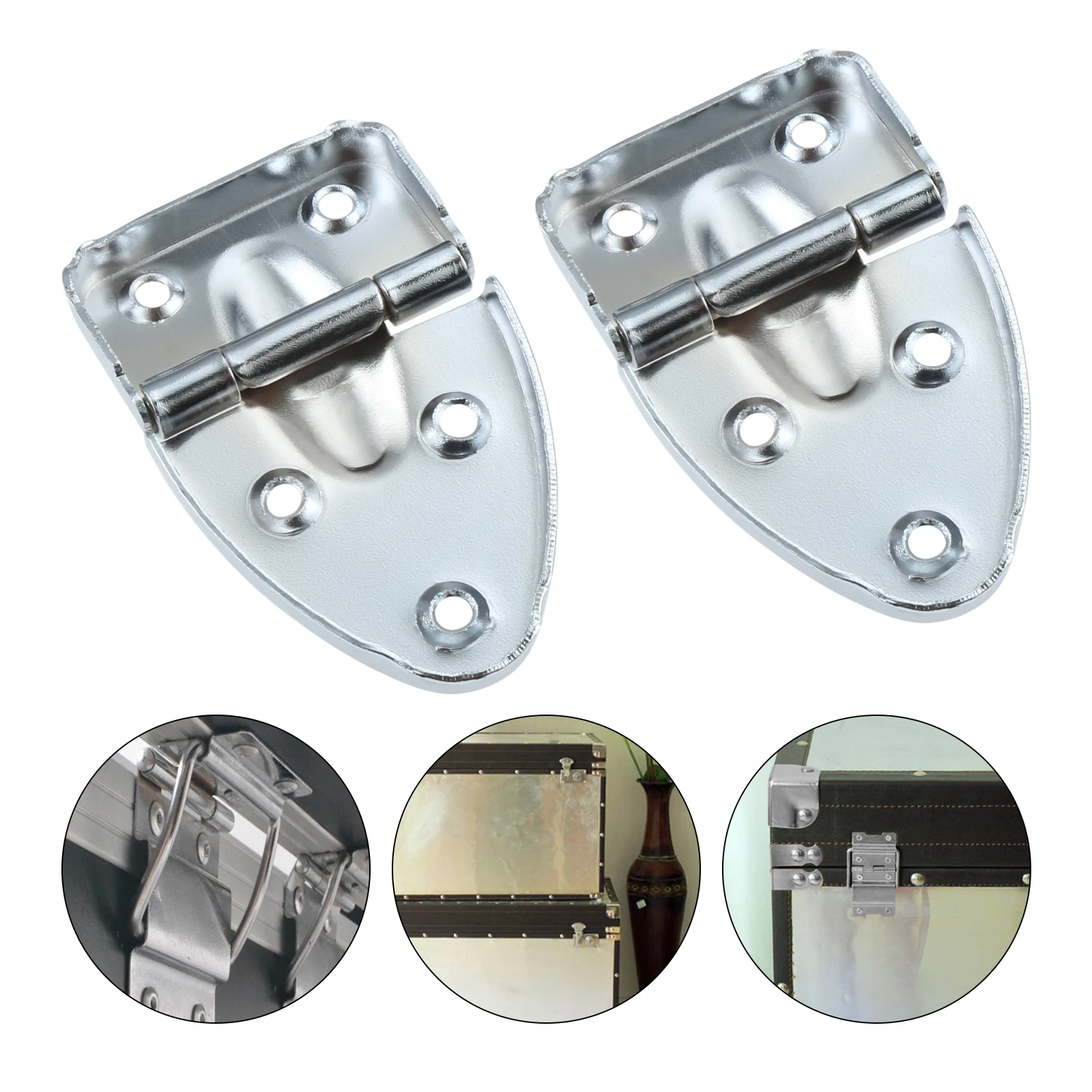 

2Pcs Hinges Wooden Box Hinges Cabinet Hinges Metal Hinges for Wooden Jewelry Box Tool Box Suitcase Silver Hinges with Screws