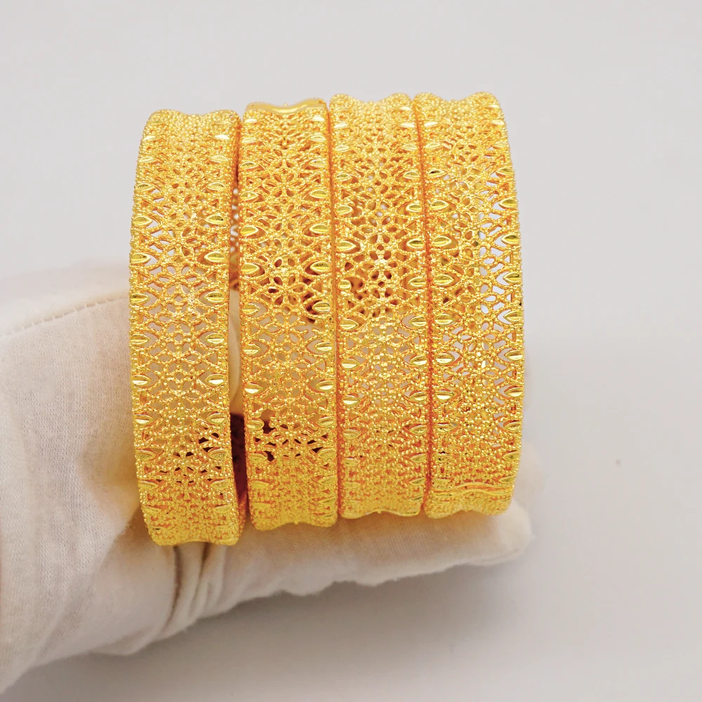 Bracelets en or de Dubaï pour femmes, bijoux arabes éthiopiens de