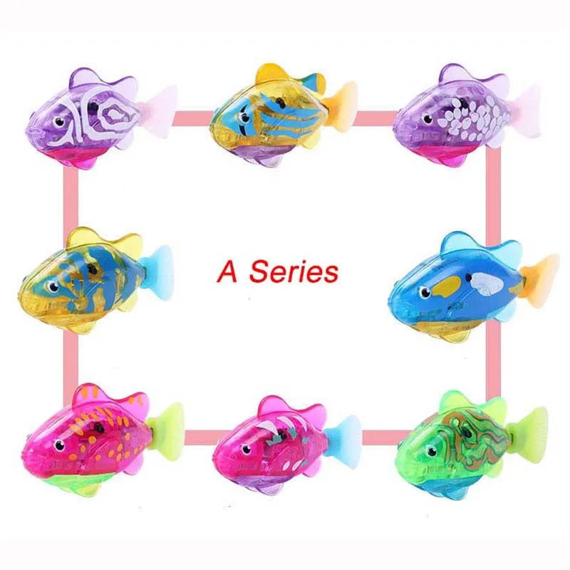 Flash Swimming Electronic Fish Pet Bath Toys Battery Powered Swim for Children Kids Bathtub Fishing Tank Decoration Gift