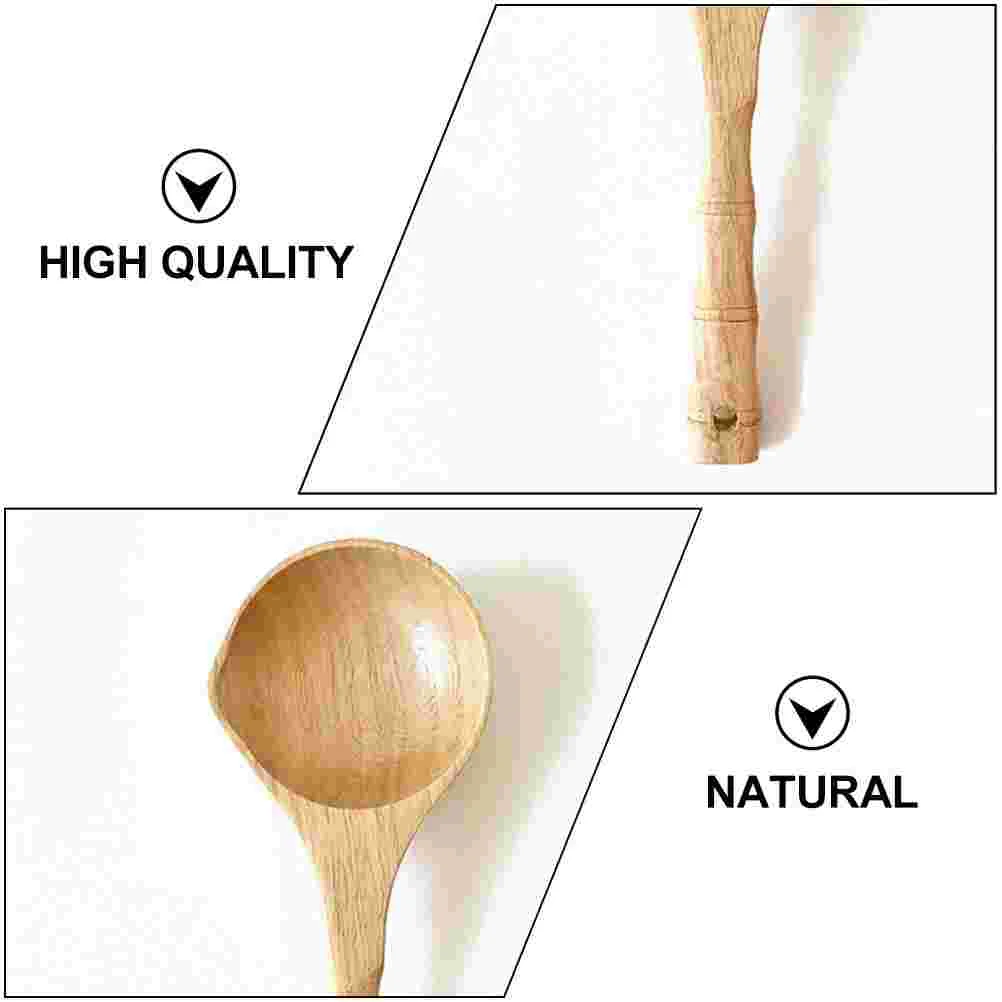 Wooden Spoon Sauna Room Wooden Spoon Bamboo Handle Water Spoon Bathing Wood Bath Water Ladle Scoop Household 25*8.5cm