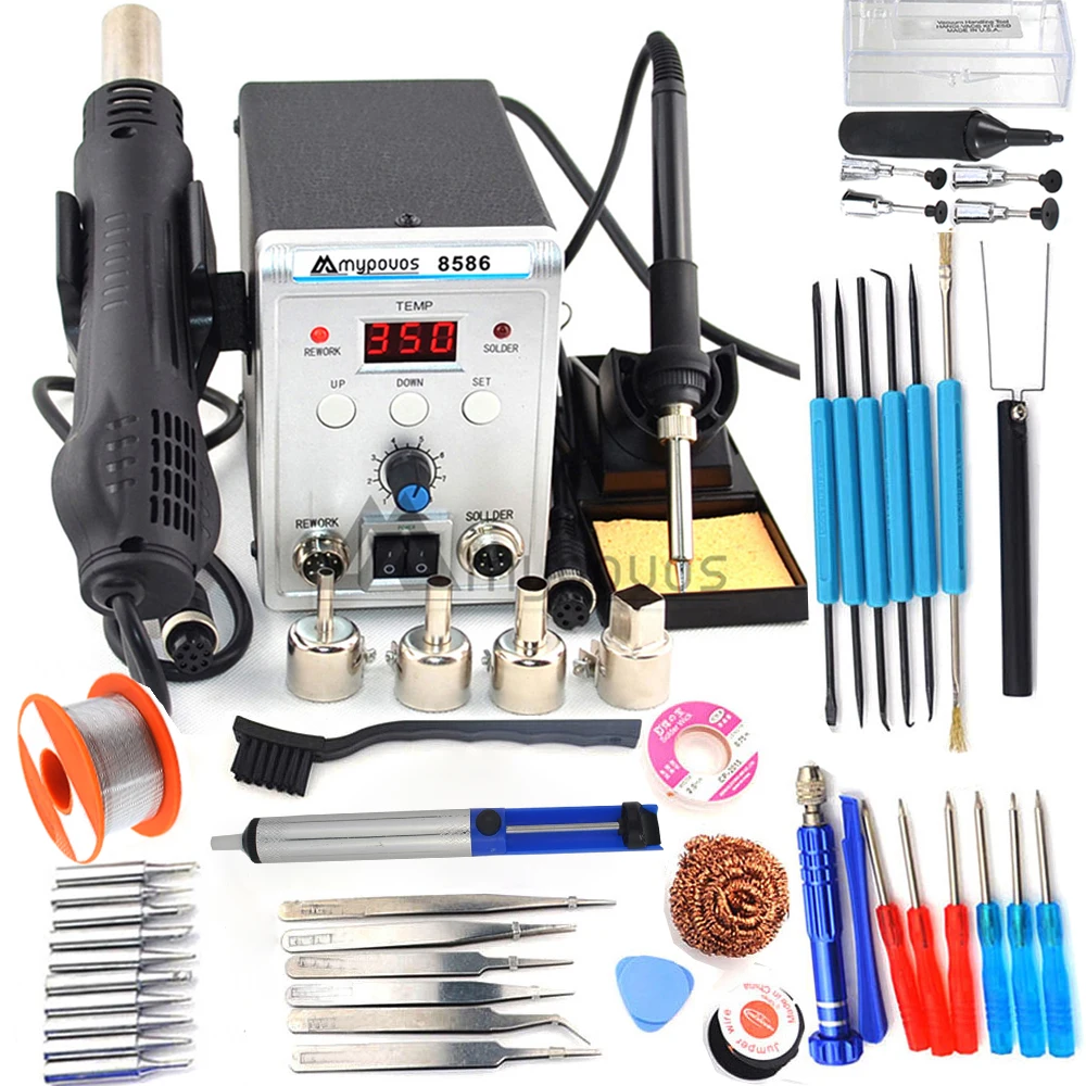 750W 8586 2in1 Electric Soldering Irons Soldering Station +Hot Air Gun Solder Station with BGA SMD PCB IC Repair soldering iron hot air gun soldering station soldering tool desoldering station