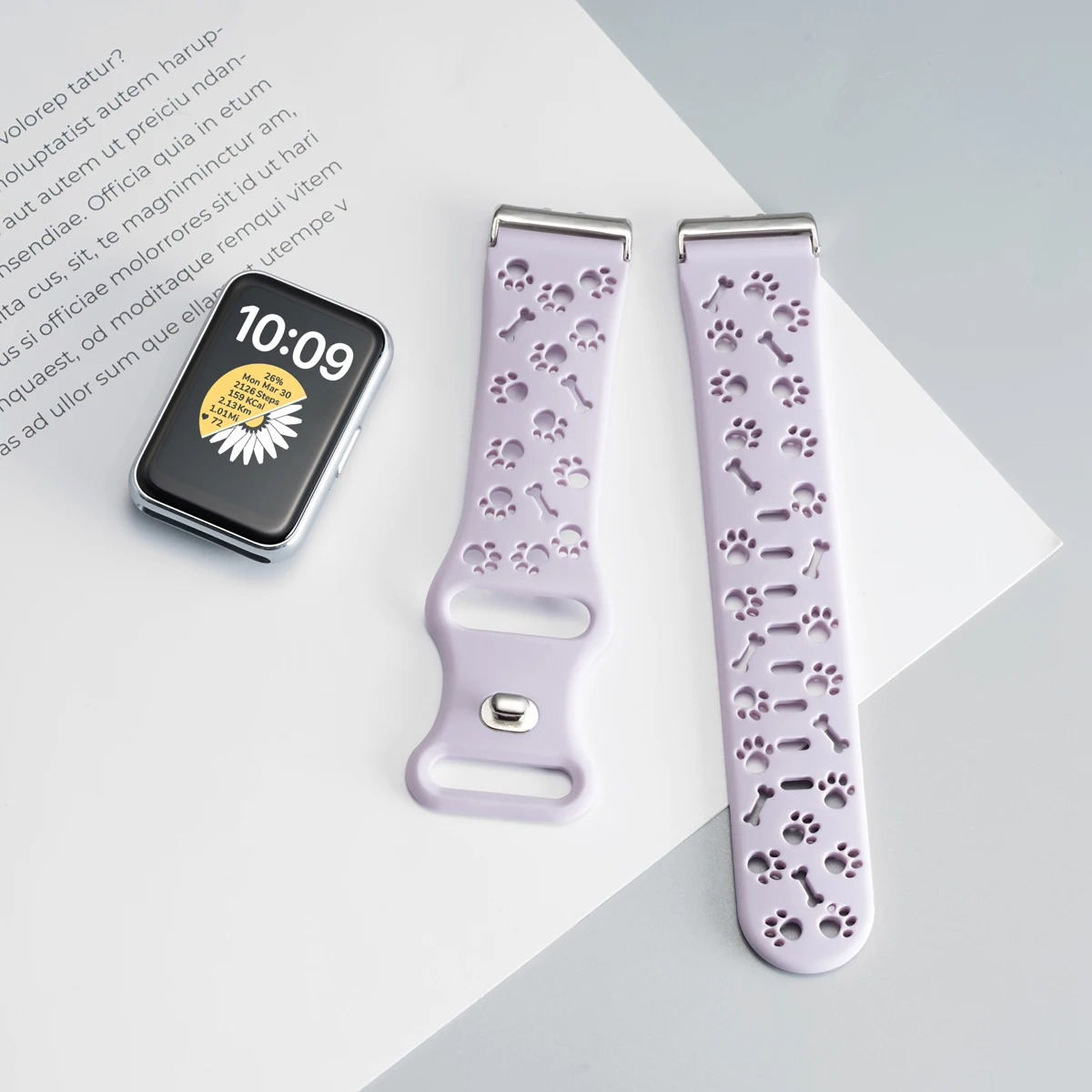 Silicone Dog Paw Adjustable Strap - Women's Smartwatch Replacement Wristband