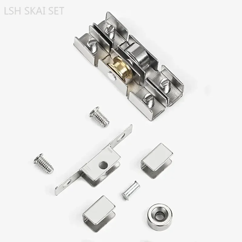 Aluminum Alloy Window Pulley Sliding Door Window Wheel Glass Track Roller Furniture Hardware Accessories 10Pcs