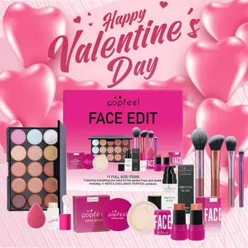 POPFEEL Set regalo per il trucco di San Valentino e per le vacanze - Kit trucco tutto in uno da 11 pezzi per ragazze e donne, con correttore