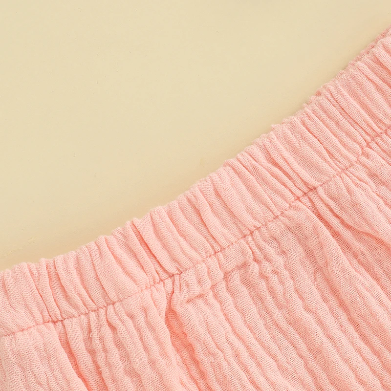 Toddler Girls Summer Casual Shorts Solid Color Elastic Band Ruffle Shorts Summer Clothes