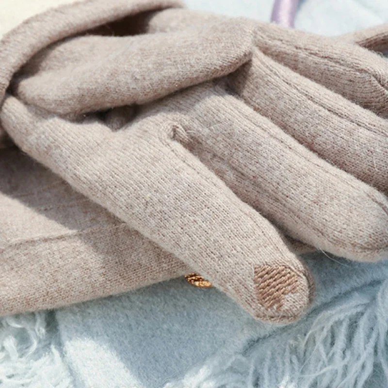 Women Cashmere Gloves Outdoor Fashion Touch Screen Gloves Autumn Winter Cute Furry Warm Mitts Full Finger Mittens Female furry gloves winter gloves touch screen gloves fashion gloves