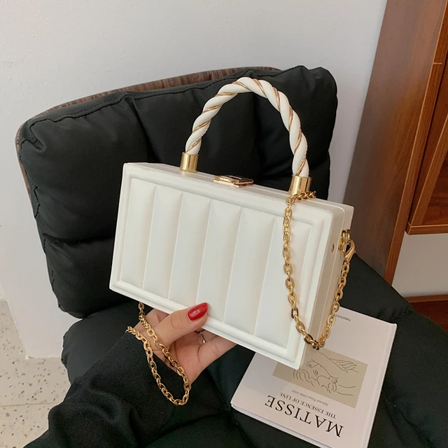 small white chanel purse box