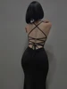 AltGoth Coquette Elegant Party Dress Women Mall Goth Vintage Aesthetic Fairycore Grunge Backless Lace-up High Waist Halter Dress 3