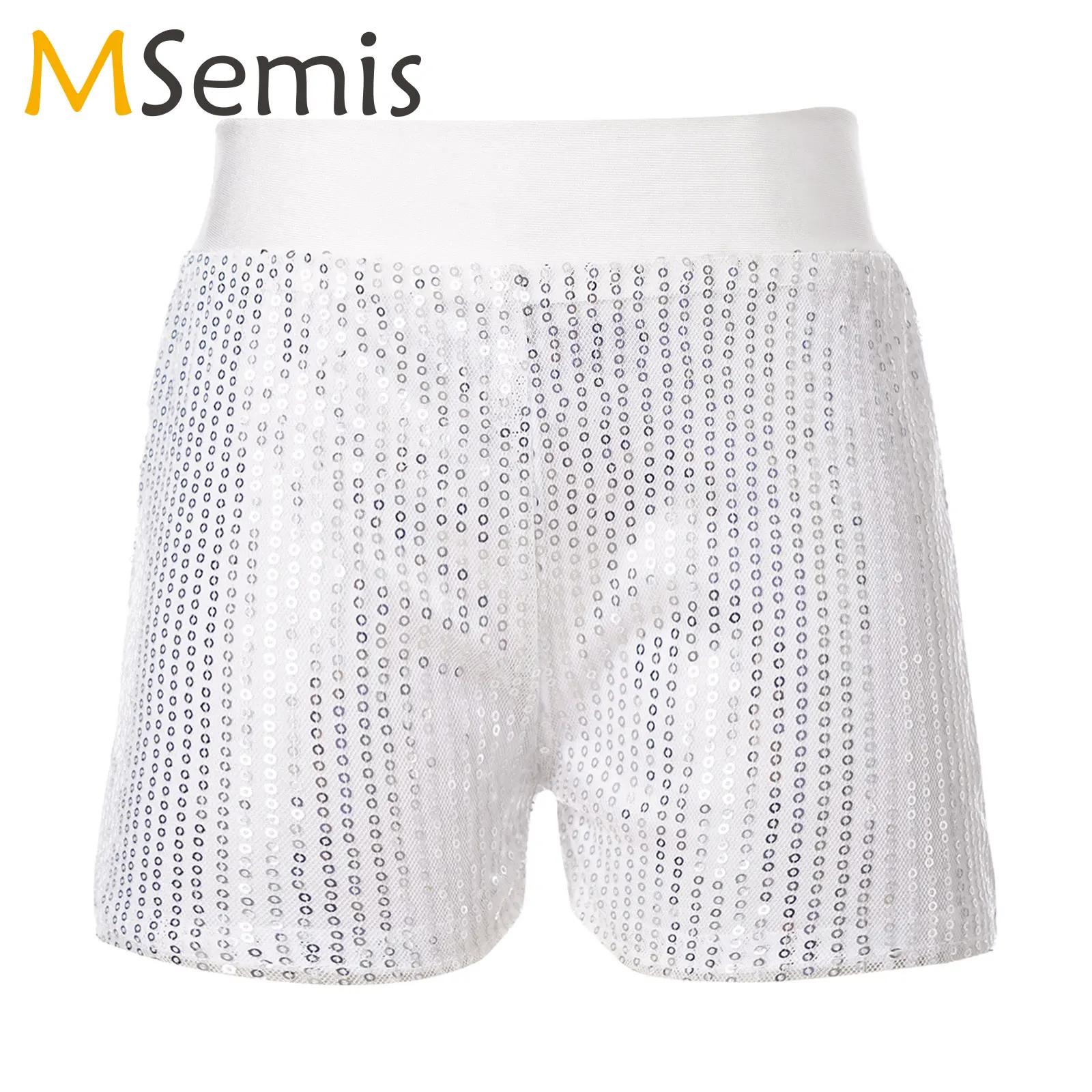 

Kids Girls Sequin Dance Shorts Jazz Hip-Hop Street Dance Clothes Children Bling Ballroom Hip Hop Dancing Bottoms Stage Outfits