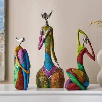 Style nordique créatif abstrait décoration de la maison Figure Sculpture salon Art moderne Figurine bureau décoration cadeaux de noël 1