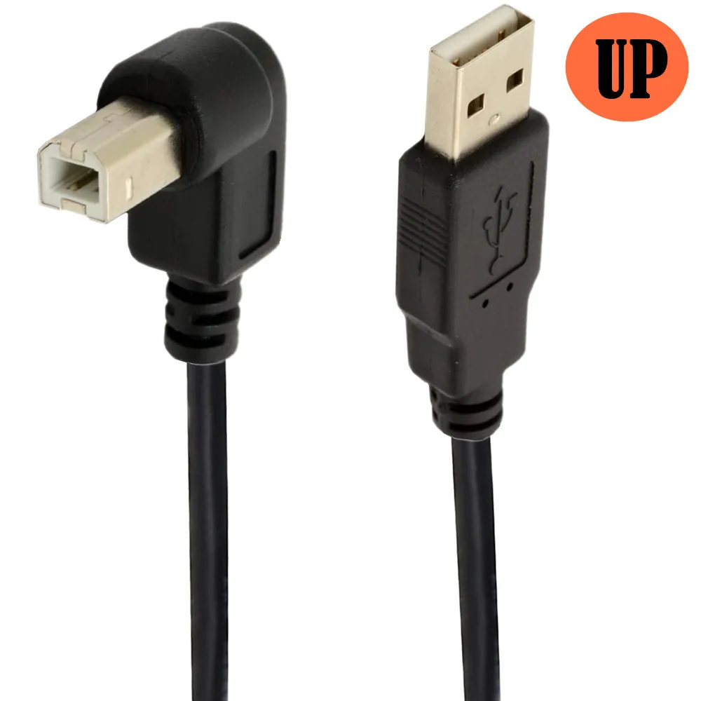 상하좌우 USB 2.0 A 수-USB B 수, B 타입 BM 90 도 BM 앵글 케이블 코드, 하드 디스크 박스 프린터 스캐너용