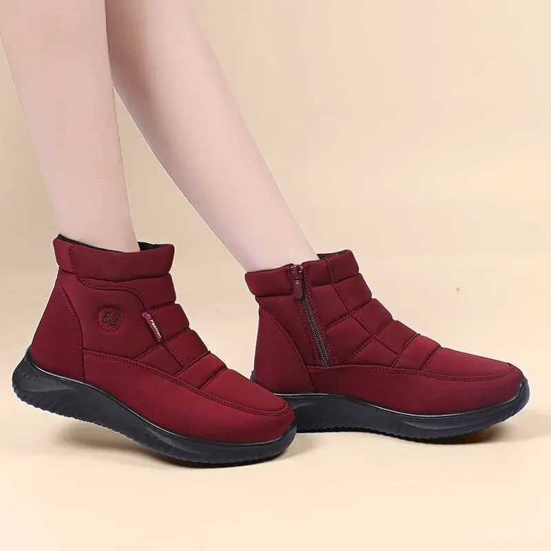 Women Snow Boots Winter High Top Waterproof Suede Anti Slip Soft Thick Sole Durable Cotton Shoes women snow boots