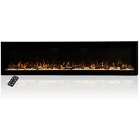Aerus 72 Inch Smart Linear Electric Fireplace - Recessed in-Wall and Wall-Mount, Multiple Flame Colors, Compatible 1