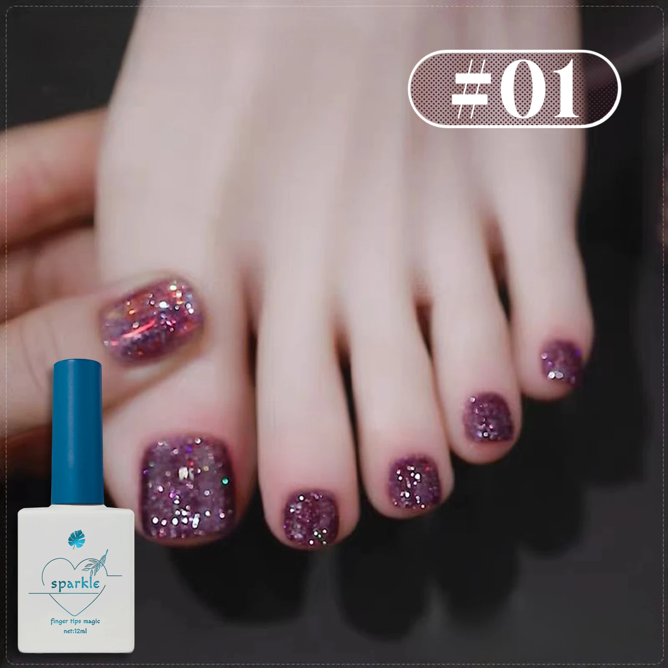 1-6개입 12ml 다이아몬드 글리터 스팽글 젤 네일 폴리쉬, 6가지 색상 반짝이 UV LED 쏙 오프 롱래스팅 젤 네일아트 네일 용품