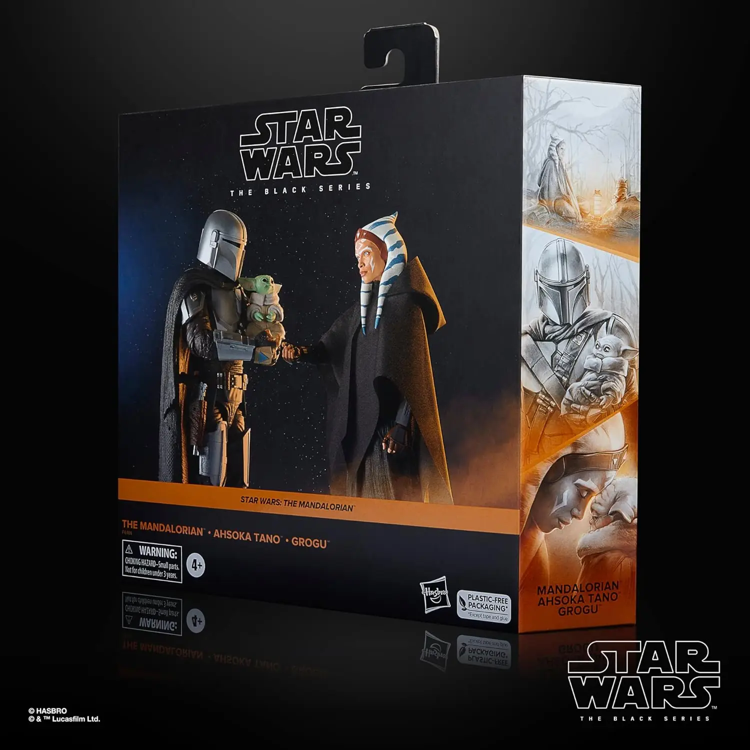 6 Inch STAR WARS The Black Series The Mandalorian Ahsoka Tano & Grogu Toy Collectible Action Figure 3-Pack Toys for Kids