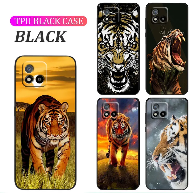 Fashion Tiger Leopard Cover Per Oppo A74 A72 A53 Reno 7 6 5 4 2 Trova X3 X2 Z Lite Neo Pro Plus Se Custodia Per Telefono Nera