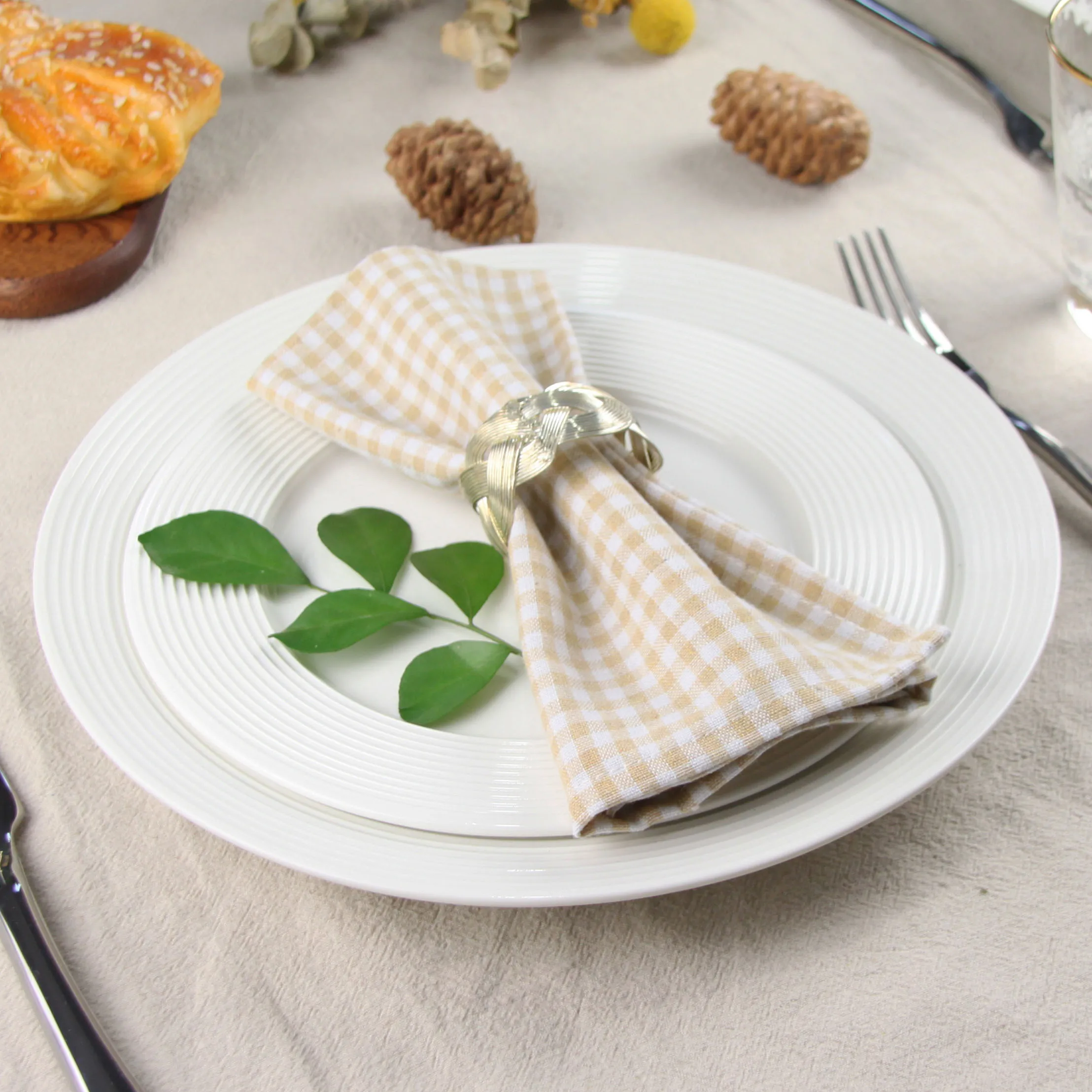 Plaid Checked Cotton Blended Dinner Table Cloth Napkins Placemats Tea  Towels Set of 12 (40 x 30 cm) For Events & Home Use - AliExpress