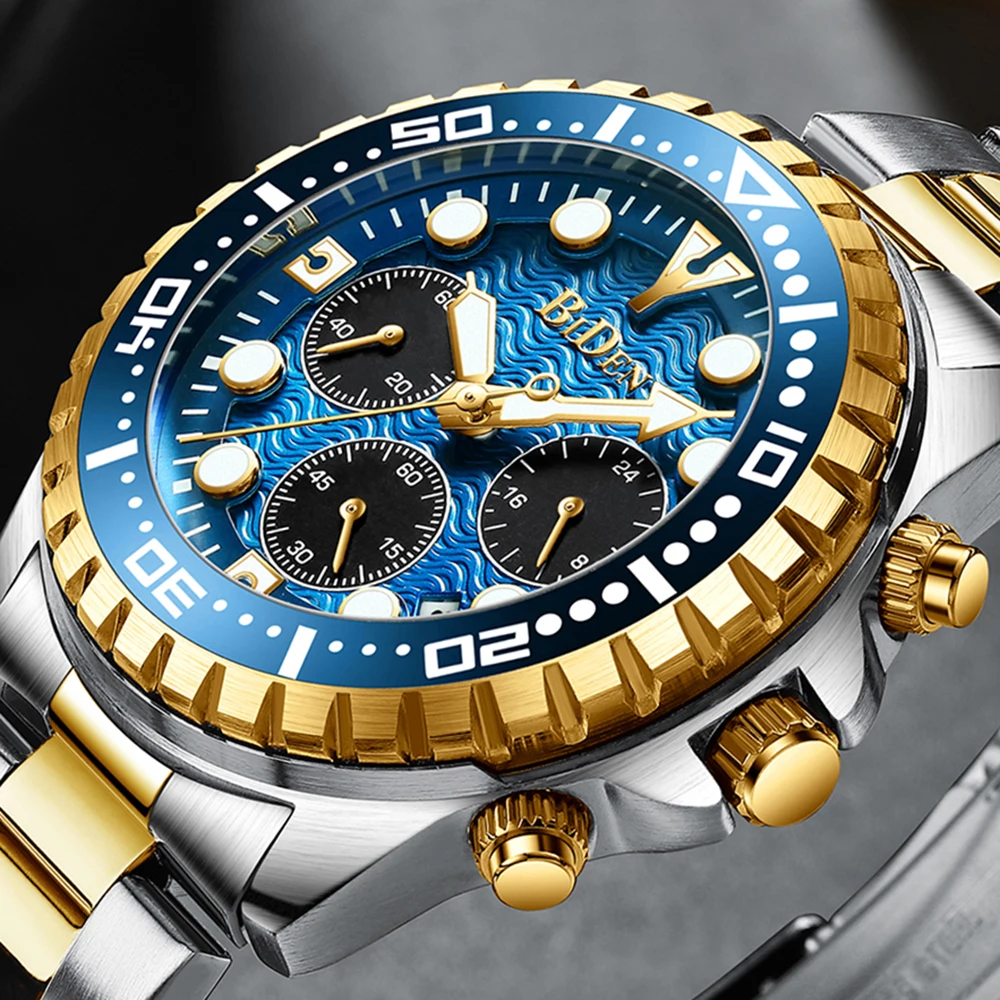 

Luxury New Top Classic Business Mens Watches Multifunction Watch Original Chronograph Steel Calendar Clocks Relogio Masculino