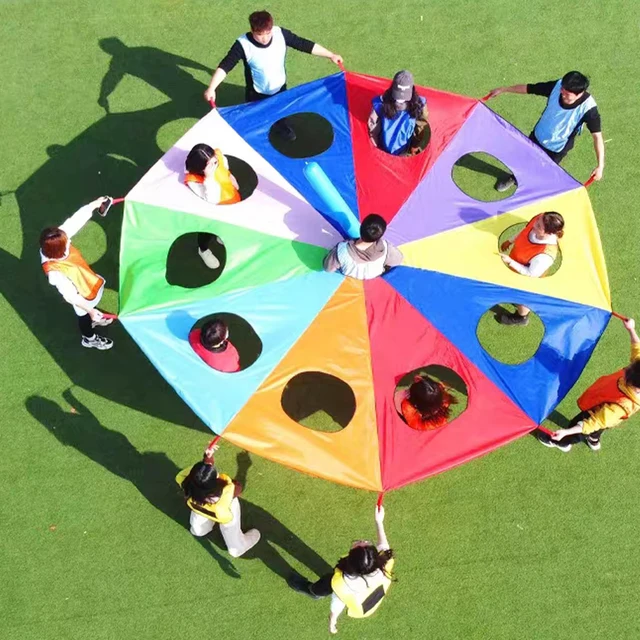 Brazil Multi Person Interaction Outdoor Toy Whack-a-mole Rainbow Umbrella Parachute Game Rainbow Umbrella Parachute Children Toy 1