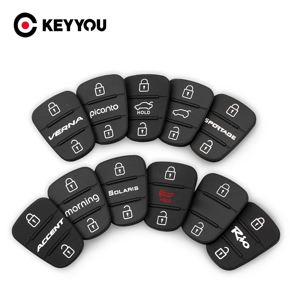KEYYOU Rubber Button Pad For Hyundai I30 IX35 Solaris Accent Sportage