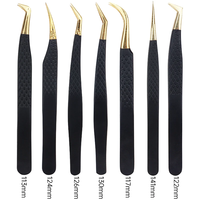 Eyelash Tweezers Industrial Tweezers 1Pc Anti-static Stainless Steel Eyelashes Tweezers Lashes Extension Supplies