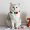 Elastic Plush Pom Ball Pet Collar Christmas Decoration Dog Bowtie Cat Necklace Pet Cat Bow Dog Grooming Accessories 4