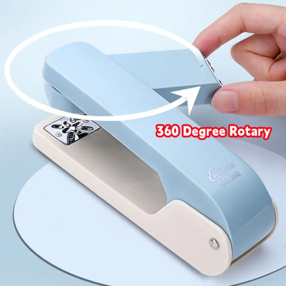 창의적인 금속 스테이플러 360도 회전식 24/6 26/6 스테이플 사용 가능 헤비 듀티 스테이플러 손쉬운 수동 제본 도구 학교 사무실용