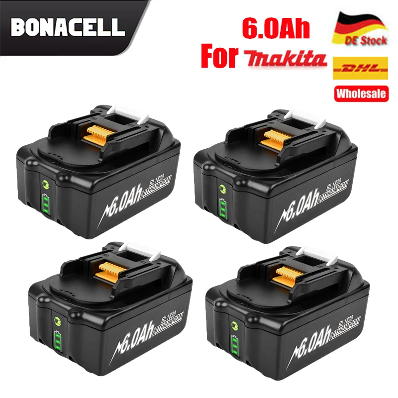 Перезаряжаемый литий-ионный аккумулятор Bonacell BL1860 18 в 6000 мАч для Makita BL1840 BL1850 BL1830
